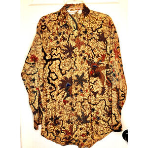 PAULL ROPP Men's Sz M Heavy Beaded Cotton button down Long Sleeve Shirt Vintage